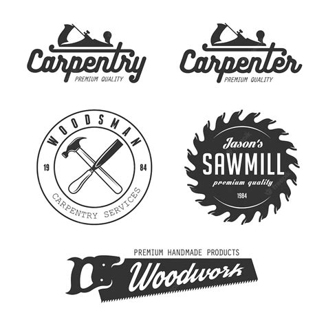 Carpentry logo set | Premium Vector