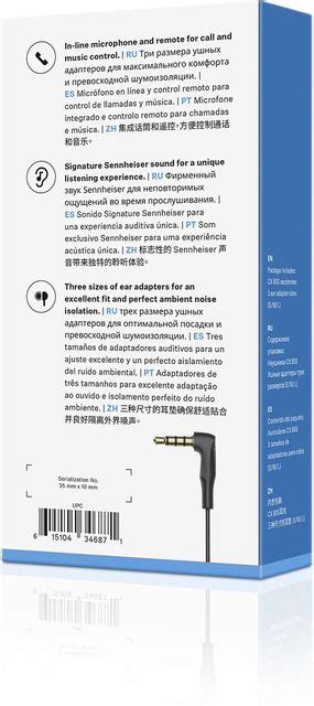 Sennheiser CX 80S in-Ear Wired Headphones with in-line One-Button Smart ...