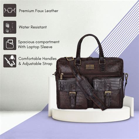 THE CLOWNFISH Dataguard Series Crocodile Finish Faux Leather 15.6 inch ...
