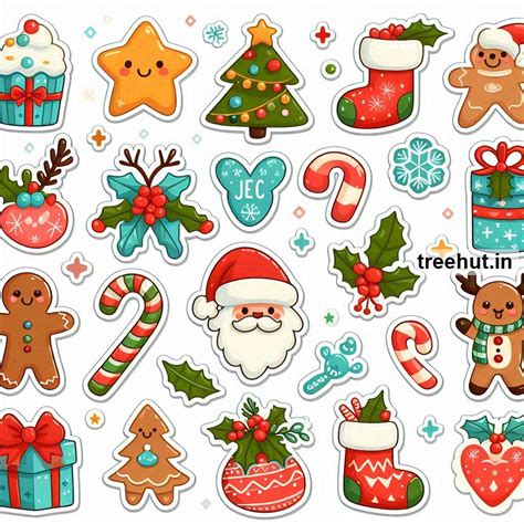 Free Christmas Stickers and 50 Decoration Ideas with Christmas Stickers
