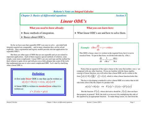 Linear ODE 的图像结果