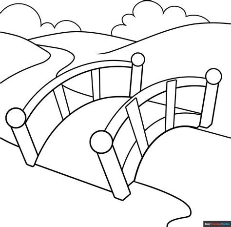 Bridge Coloring Page | Easy Drawing Guides