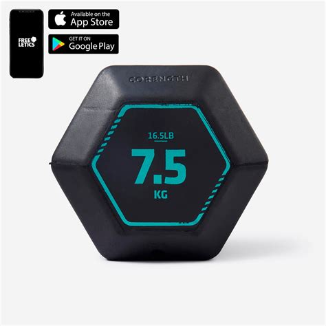 7.5 kg Cross Training and Weight Training Hexagonal Dumbbell - Black