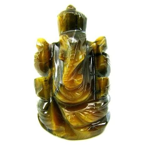 Tiger Eye Gemstone Carved Lord Ganesha – Karizma Jewels