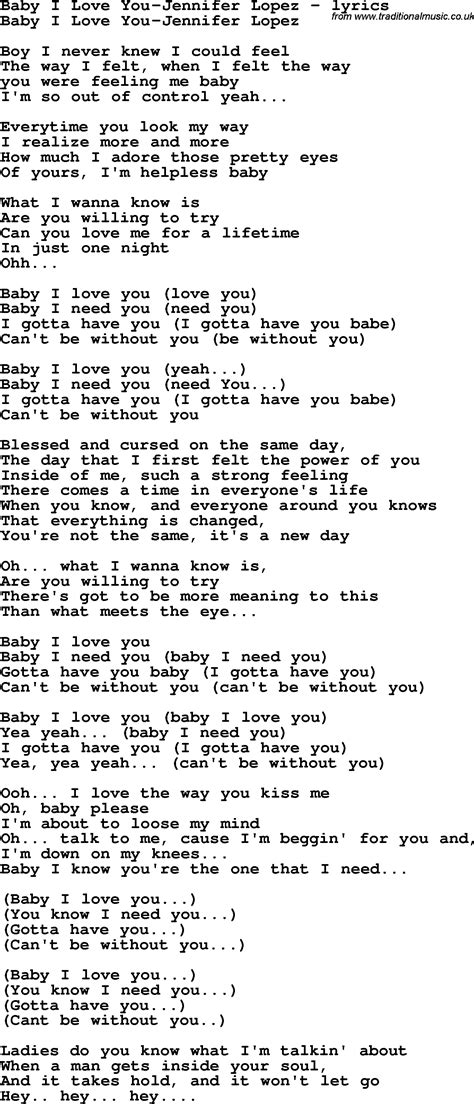 I Need You Baby Lyrics | wwwfedpurhockey