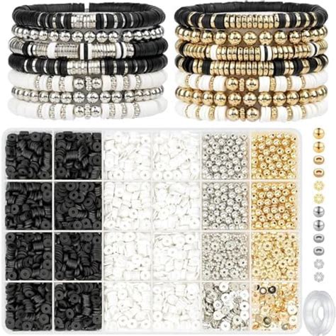 Zyomatiq 2500pcs Clay Beads for Bracelet Making Kit, Bracelet Beads Set ...