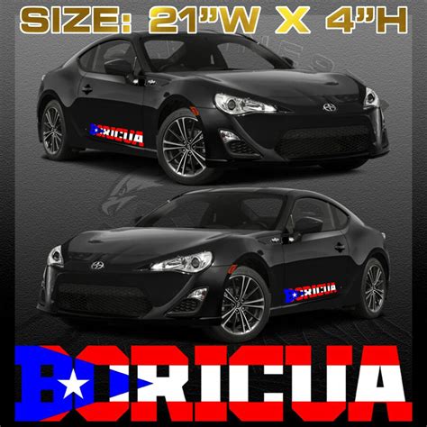 Buy 1 Puerto Rican Puerto Rico Flag Racing Car Decal Sticker Boricua ...