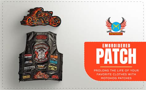 Motohog Unique Embroidered Iron & Sew Patch for Clothes (Skull Rider ...