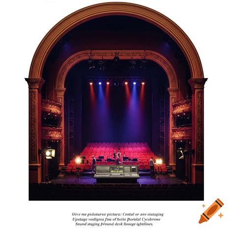 Technical illustration of stage directions and theatre equipment on Craiyon