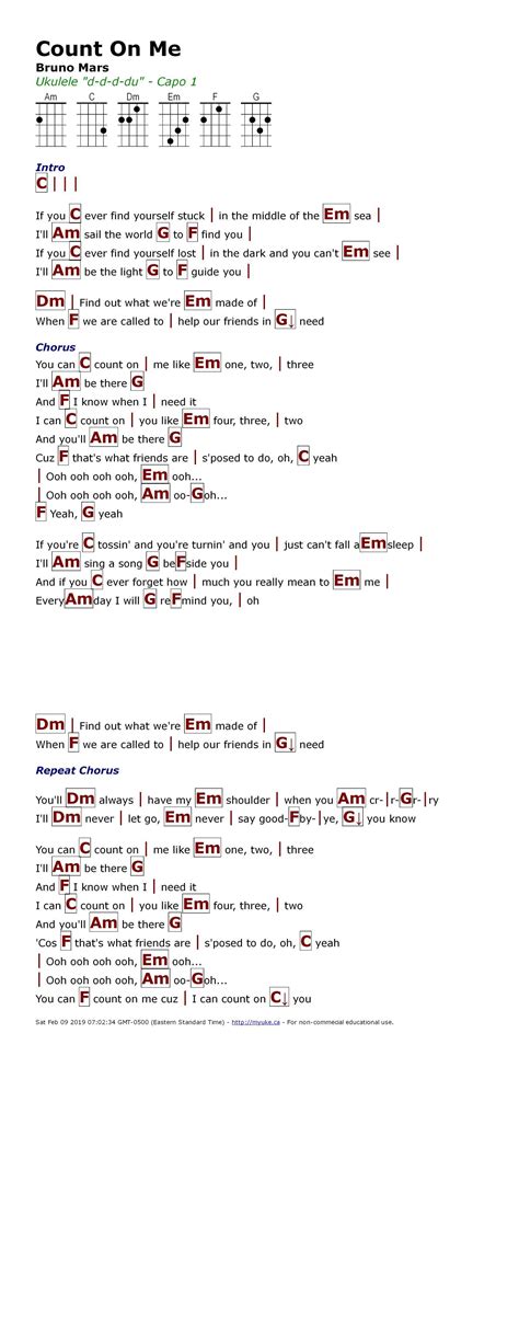 Bruno Mars Count On Me Guitar Chords | Go Guitar Sheet Music