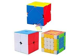 V Cubers Exclusive 3 High Speed Cube Combo Puzzle of Skewb, 2x2, 5x5 ...