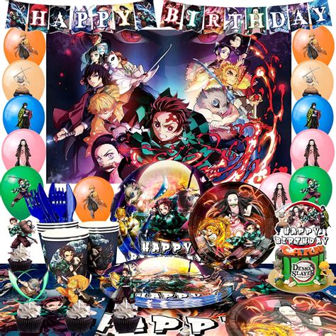 Demon Slayer Birthday Decorations,112pcs Demon Slayer Party Decorations ...