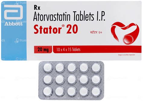 Stator 20 Mg Tablet 15 - Uses, Side Effects, Dosage, Price | Truemeds