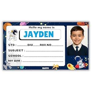 HAPPO Custom Name Slips & Labels for Kids – 48 Stickers with Photo for ...
