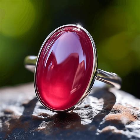 Light-Red Ruby Manak Oval Ring - Embrace Sun's Energy | Brahmatells ...