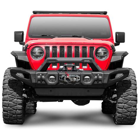 Rival 4x4 Front Modular Stamped Steel Bumper for 07-24 Jeep Wrangler JK, JL & Gladiator JT ...