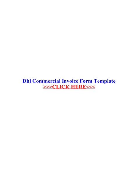 Fillable Online Dhl Commercial Invoice Form Template Fax Email Print ...