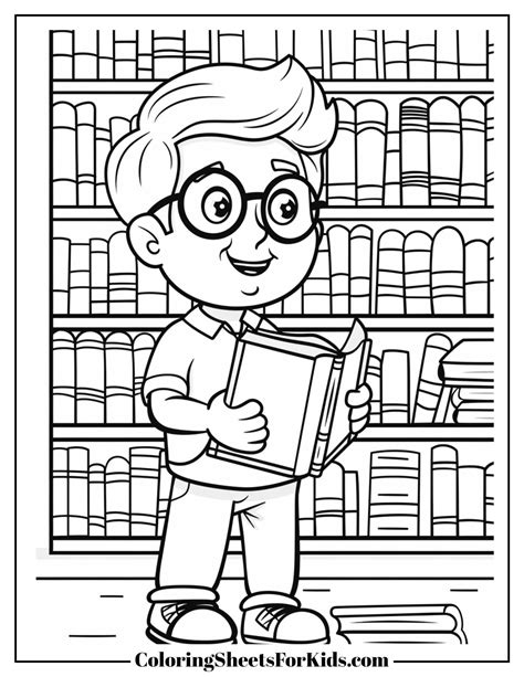 Library Coloring Pages Reading Summer Week National Color Printable ...