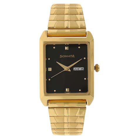 Sonata Quartz Analog Black Dial Stainless Steel Strap Watch for Men NS ...