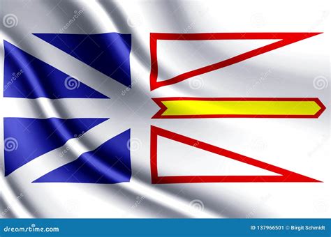 Newfoundland and Labrador Realistic Flag Illustration. Stock ...