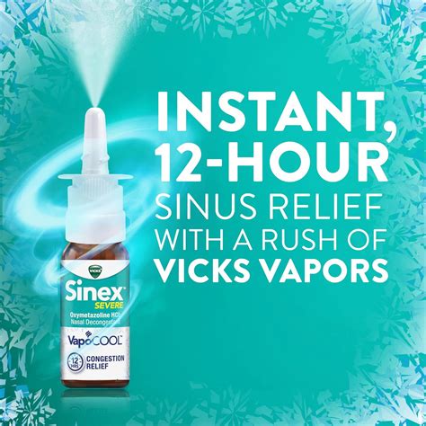 Vicks Sinex SEVERE Nasal Spray with VapoCOOL, Soothing Vicks Vapors ...