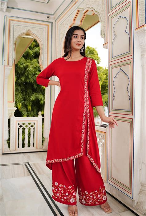 Bunkari Women Kurta And Palazzo Set