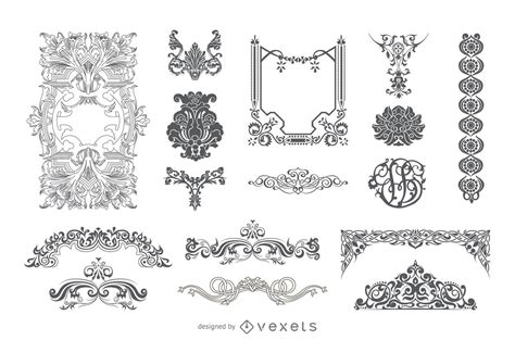 Victorian Ornaments Vector Art – Classic Decorative Elements for Design ...