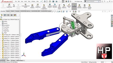 Robot Arm SolidWorks Simulation 的图像结果