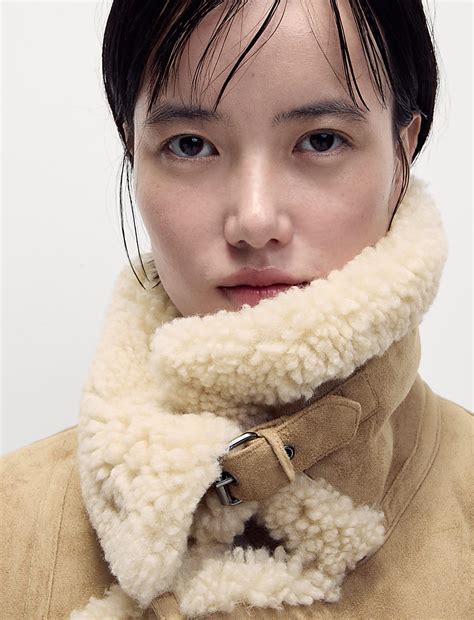 Buy Suedette Shearling Textured Aviator Gilet at Marks & Spencer