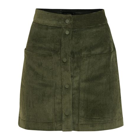 Buy Women Khaki Solid Above-Knee Skirts Online - 640181 | The Collective