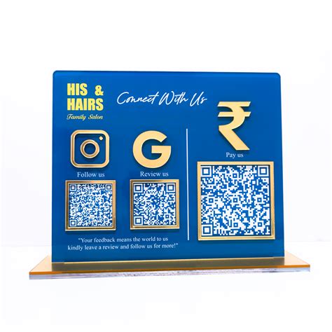 Customized Business 3D & Printed Acrylic QR Stand - Scan & Pay ...
