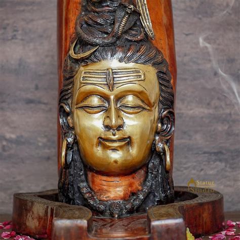 Brass Large Shivling Idol Antique Finish For Home Pooja Temple 2 Feet ...