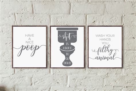 Bathroom Wall Art Funny Bathroom Prints Bathroom Printable - Etsy