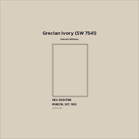 Sherwin Williams Grecian Ivory (SW 7541) Paint - color codes, matching ...