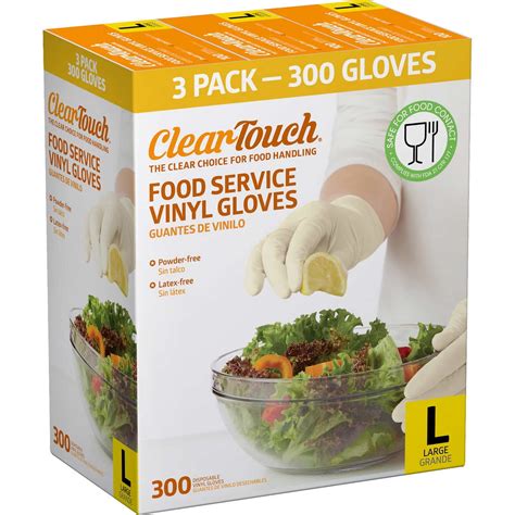 Clear-Touch Food Service Vinyl Gloves, Large, 300 ct - Walmart.com