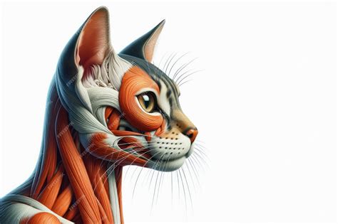 Premium Photo | Cat anatomy showing body and head face with muscular ...