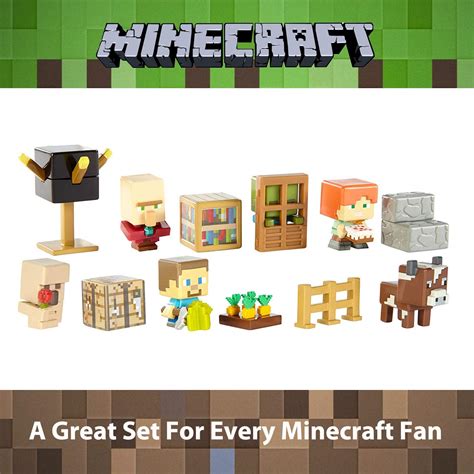 Mattel Minecraft Village Biome Figures Pack | Mini-Figure Nether Biome ...