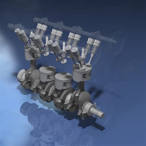 I4 Engine 4 3d Model