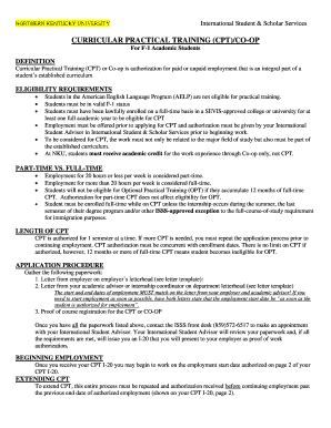 Fillable Online CURRICULAR PRACTICAL TRAINING (CPT)/CO-OP Fax Email ...