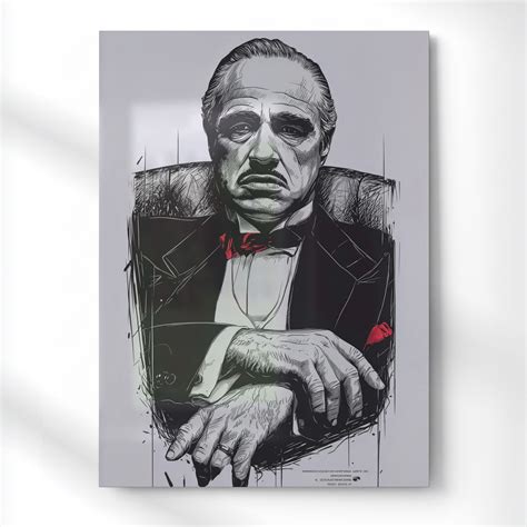 The Godfather Vito Corleone Sketch Metal Poster | Aesthetic Pop Art Wa ...