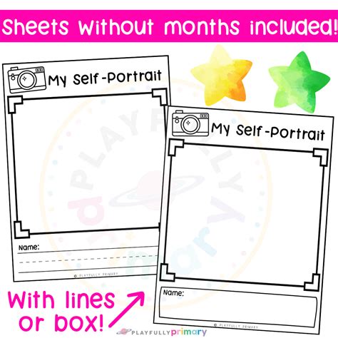 Monthly Self Portrait Templates for Preschool + Kindergarten ...