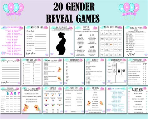 Gender Reveal Party Games Printable Gender Reveal Activities - Etsy