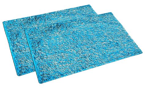 Buy Kuber Industries Shaggy Microfibre Anti Slip Door Mat 16"x24"(Sky ...