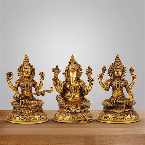 Buy Aone India Lakshmi (Laxmi), Ganesh, Saraswati, Set of 3 Lord ...