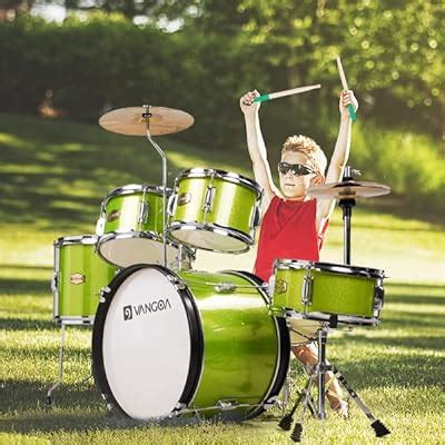 Buy Kids Drum Set, 5 Piece Junior Drum Set for Beginner, 16 Inch Drum ...