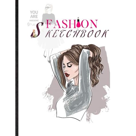 Buy Fashion Sketchbook. Blank Female Croquis Template For Designer ...