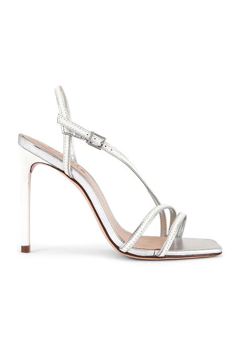 Schutz Luna Stiletto in White & Silver | REVOLVE