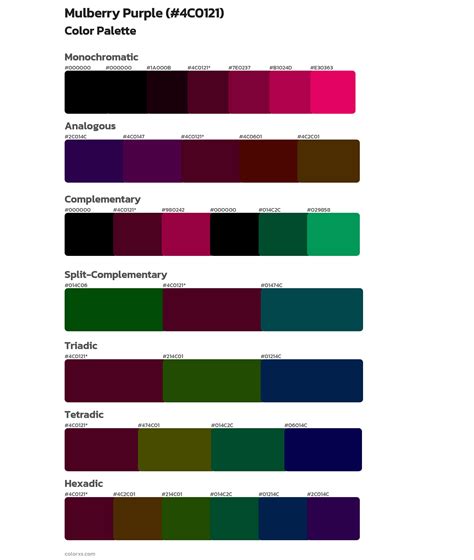 Mulberry Purple color palettes - colorxs.com