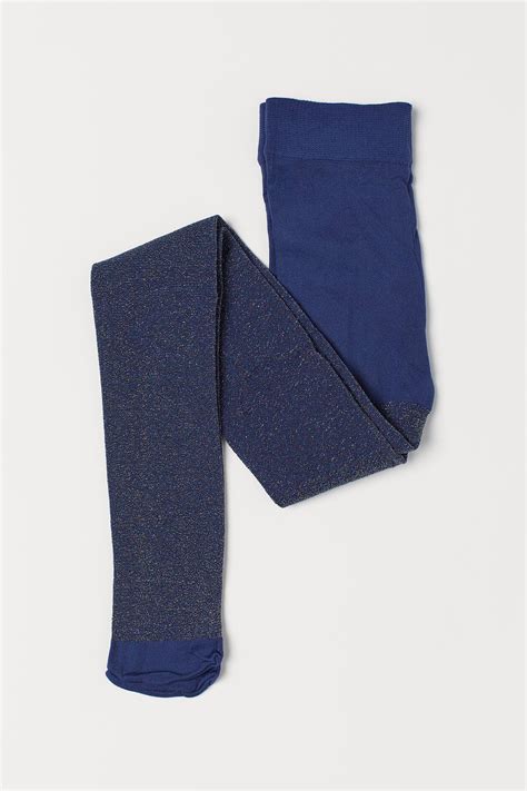 Glittery tights - Dark blue - Kids | H&M IN
