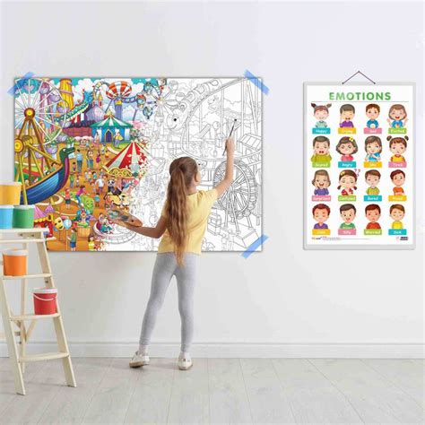 EMOTIONS CHART and GIANT AMUSEMENT PARK COLOURING POSTER | SET OF 1 ...